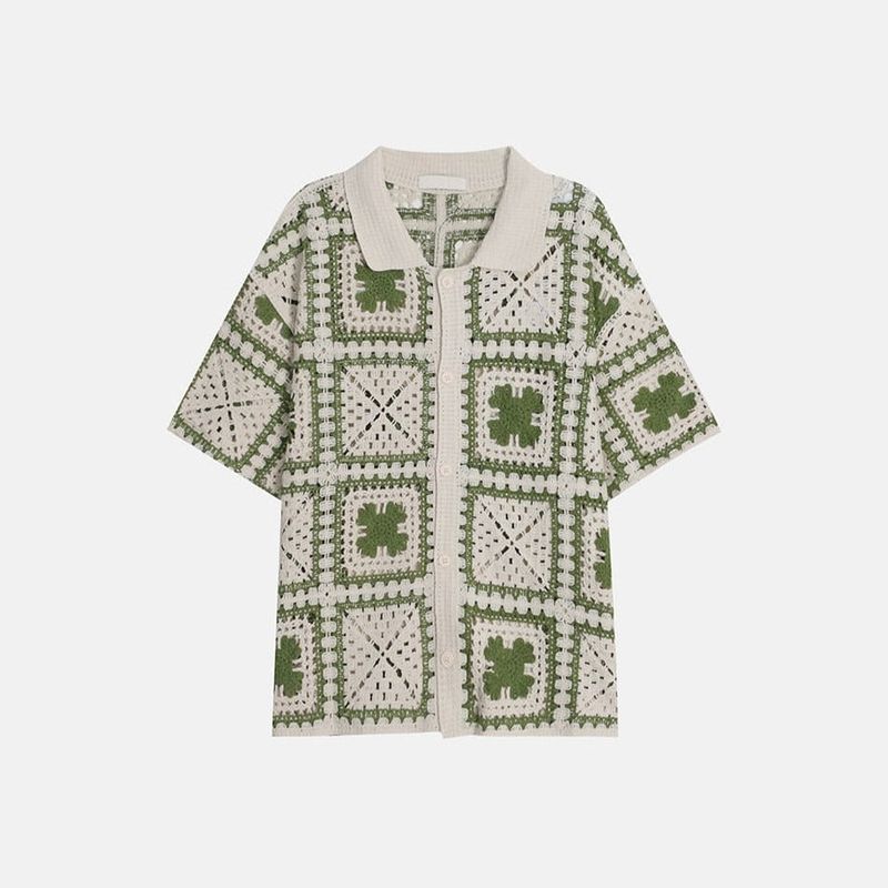ASCLO Clover Crochet Short Sleeve Cardigan (2color)
