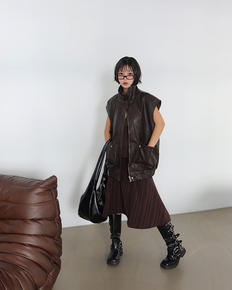 Cubic Halterneck Long Sleeveless