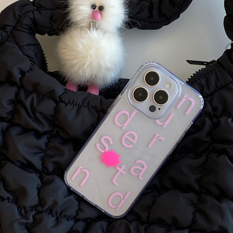 understand lettering jelly case pink