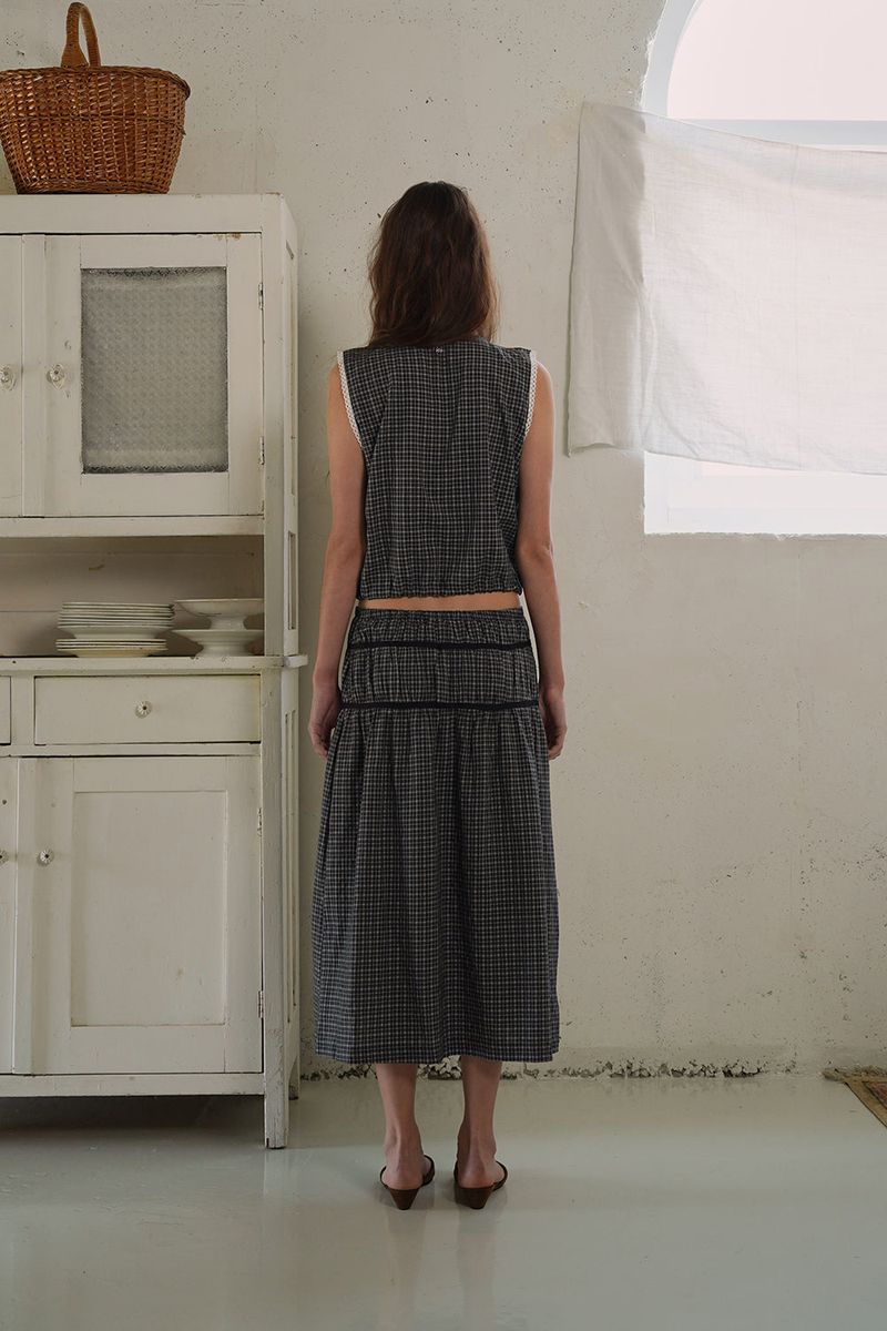 Plain band skirt_check
