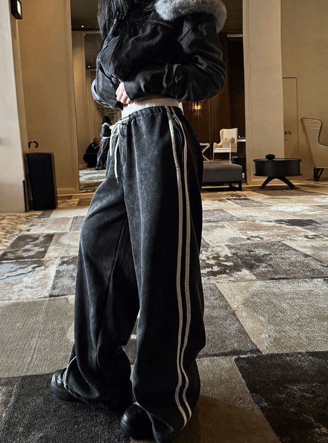 Low Washing Unbalanced Sagging Pants