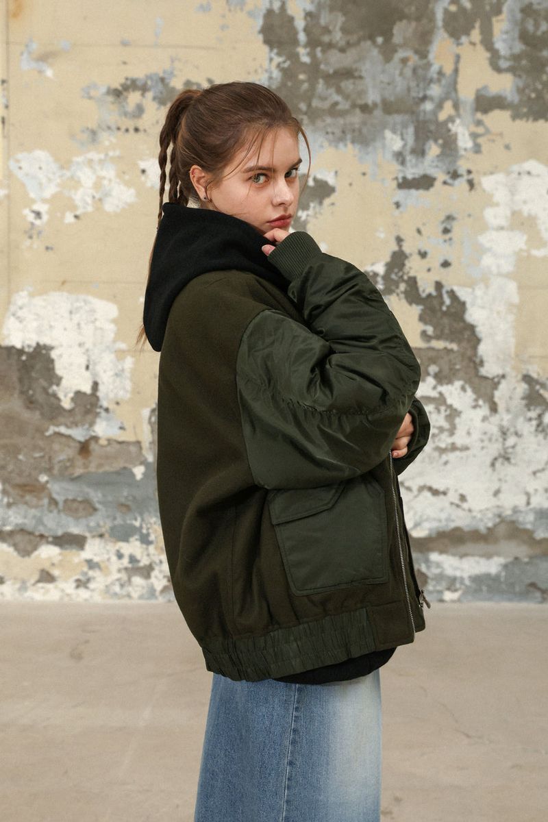 OVERSIZED FIT SHIRRING MA-1 JACKET
