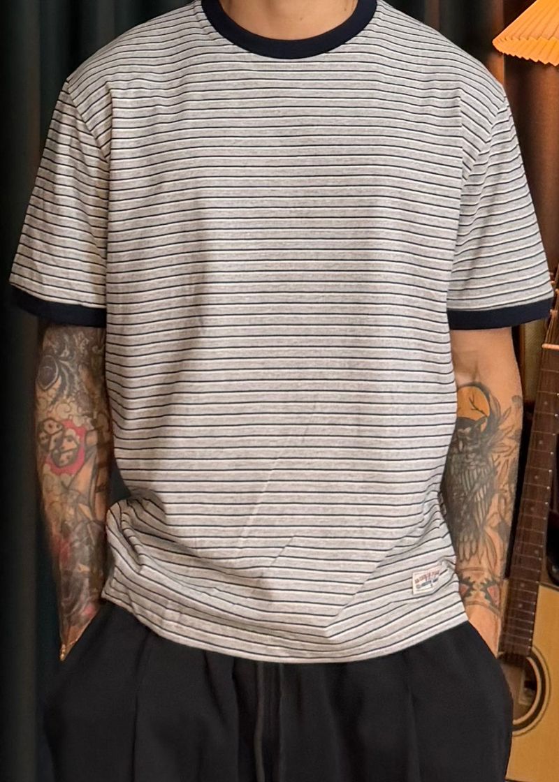 Striped Ringer Short-Sleeve T 3COLOR