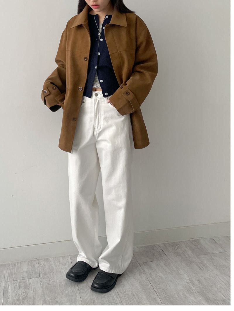 Nubuck String Overfit Leather Jacket