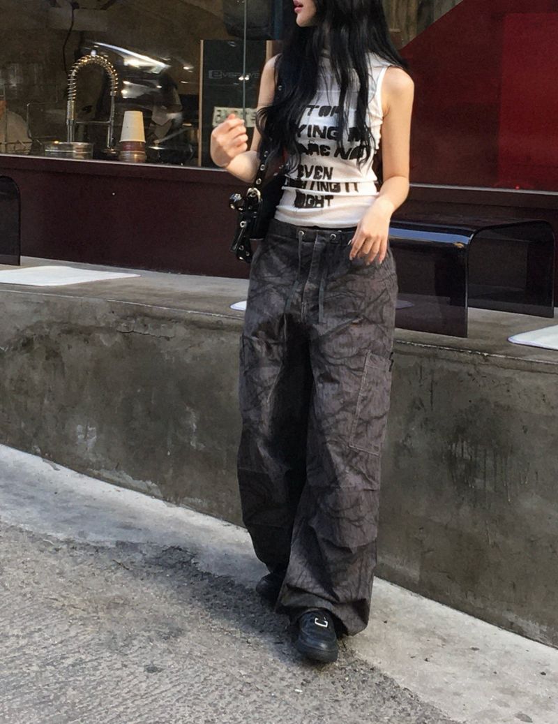 woody camo wide pants