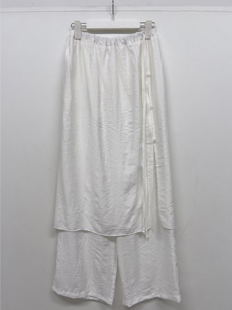 Wrinkle Wrap Layered Wide Pants
