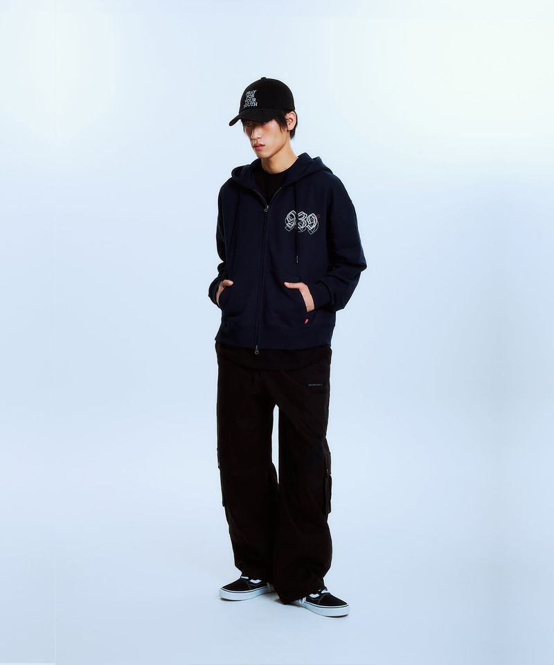 UNDEFEATED HOOD ZIP-UP (NAVY)