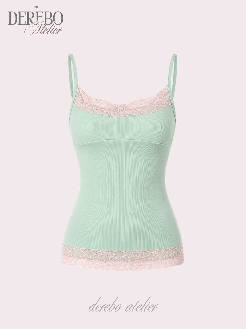 mint pink lace sleeveless top