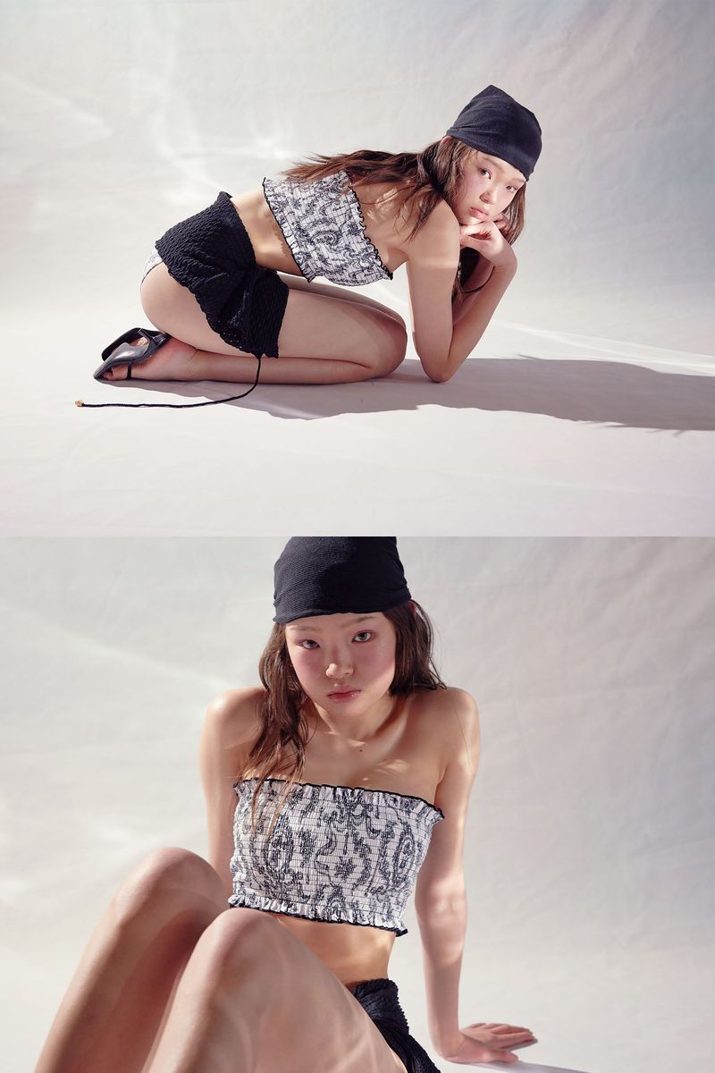[Lace Poem] Smocked Bikini Top