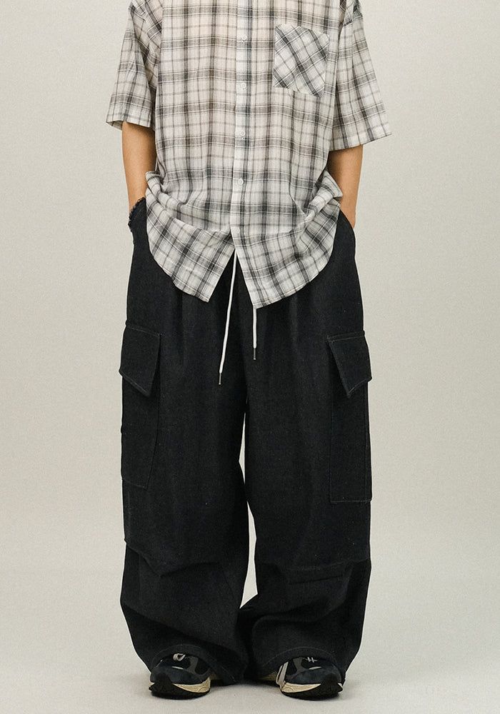 SEMIKAJI（セミカジ）の「AD Non-fade Big Cargo Denim Pants（Pants）」
