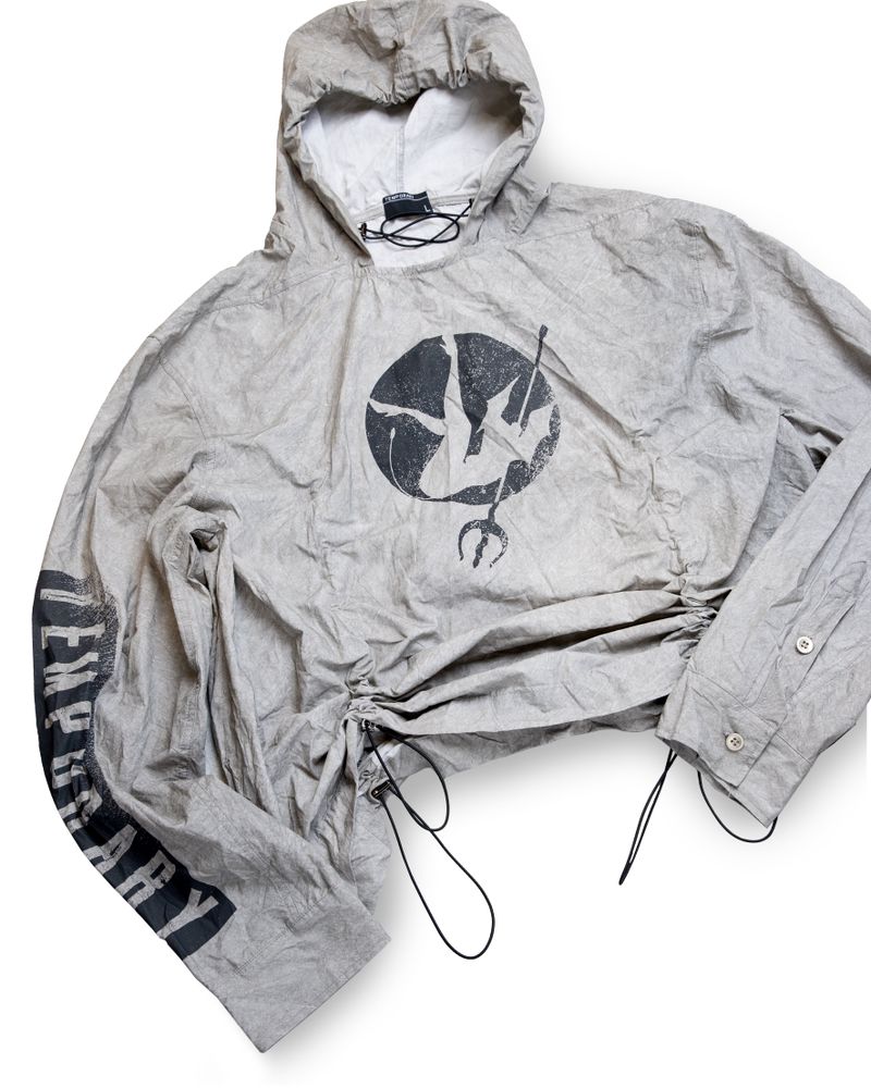 TMPRARY BEIGE HOOD SHIRT