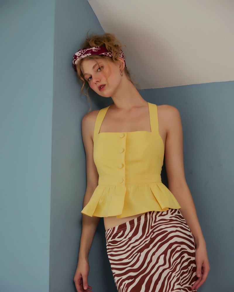 EVIE hailey CROSS-BACK TOP YELLOW