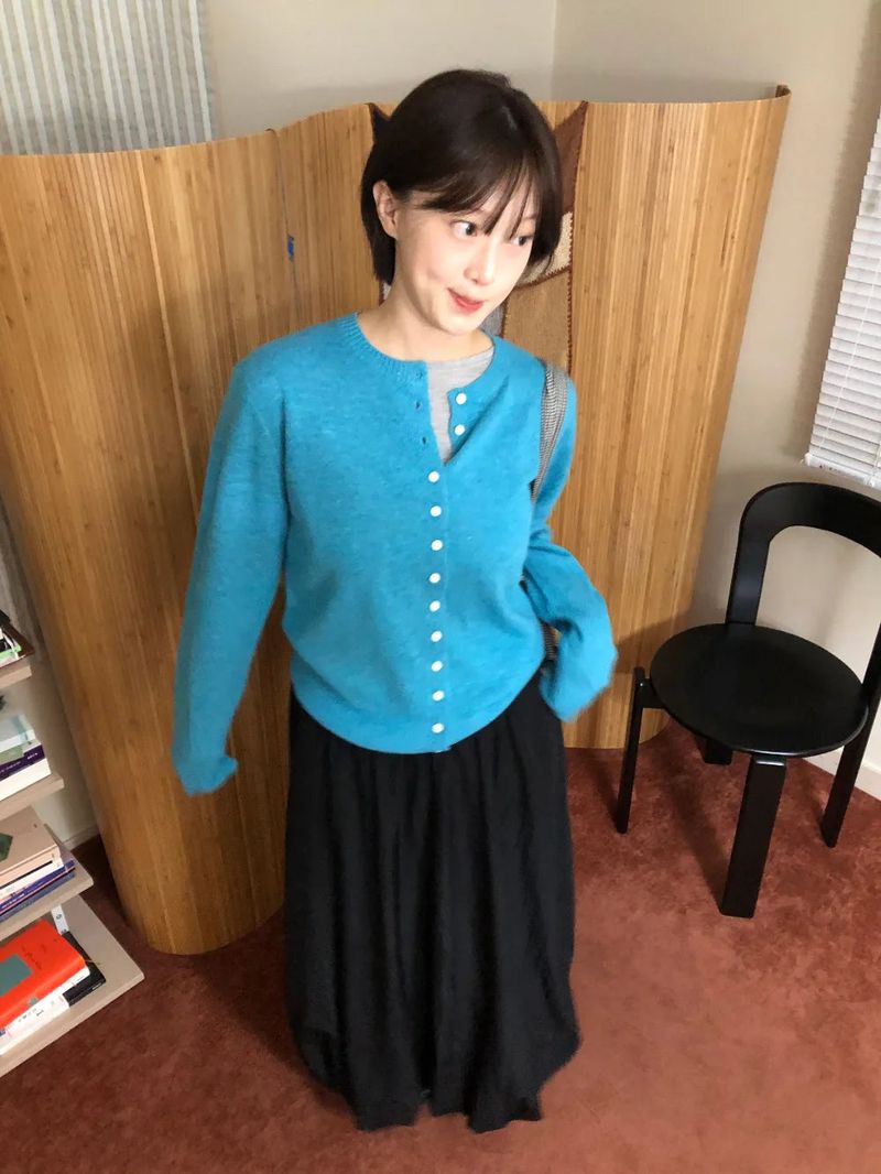 Button wool cardigan