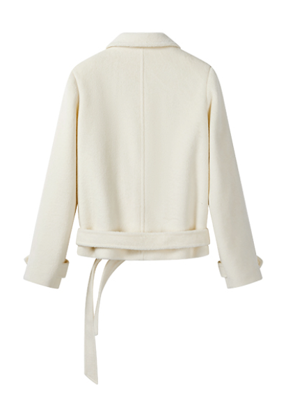 Classic Double-Breasted Belted Coat