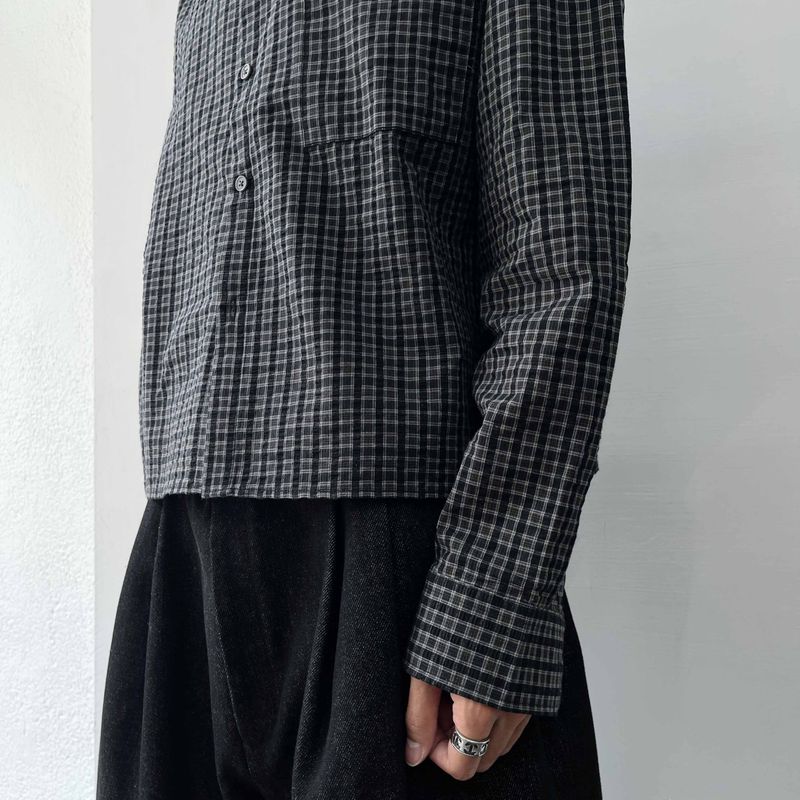 Relaxed Pocketless Check Shirt