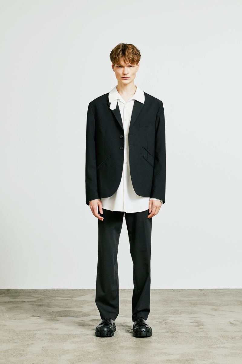 essential double welt pocket blazer