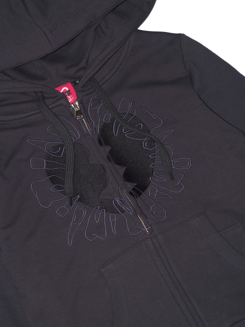 Broken Heart zip-up hoodie GRAY