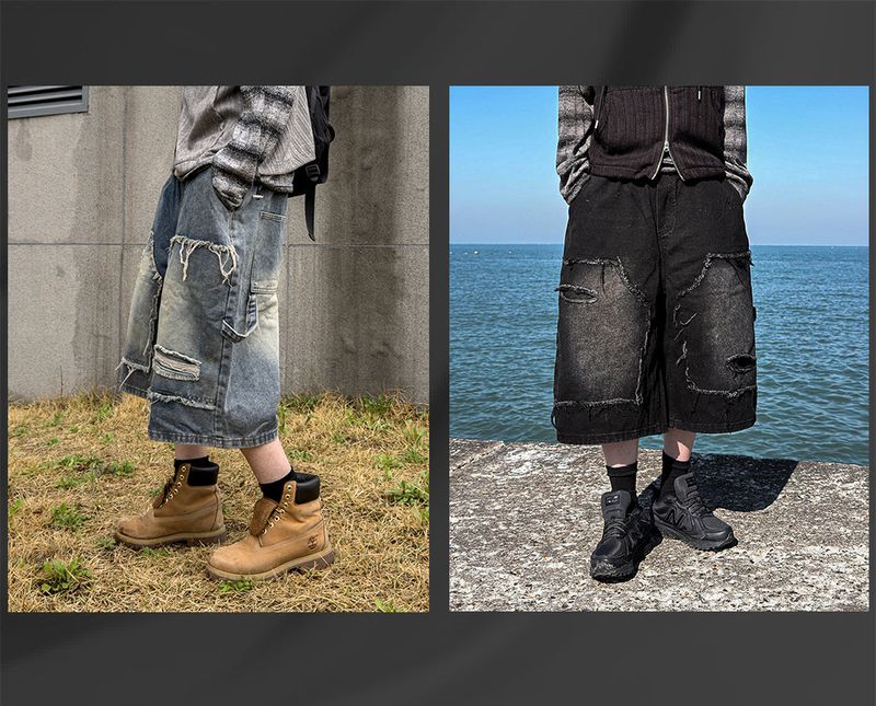 Rick Distressed Bermuda Denim Pants