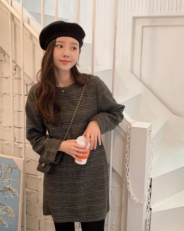 Classic Check Wool Mini Dress (2color)