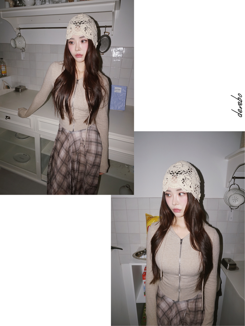 Knit Flower Bucket Beanie