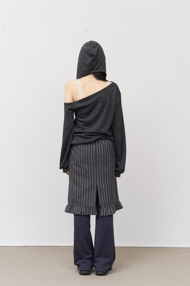 (W) Brid Striped Midi Skirt