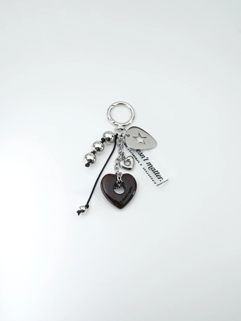  [HEART] Rock star bagcharm (Red Brown) 
