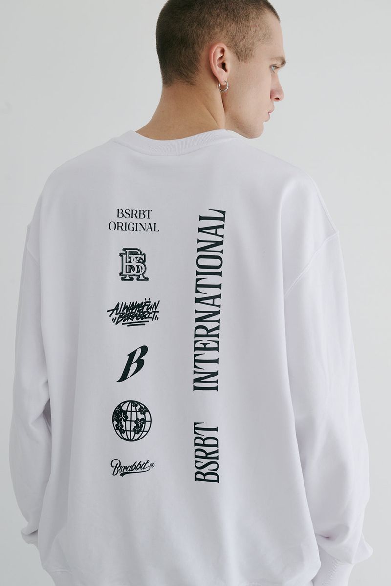 BSR2223FWPO073 MULTI LOGO CREWNECK WHITE