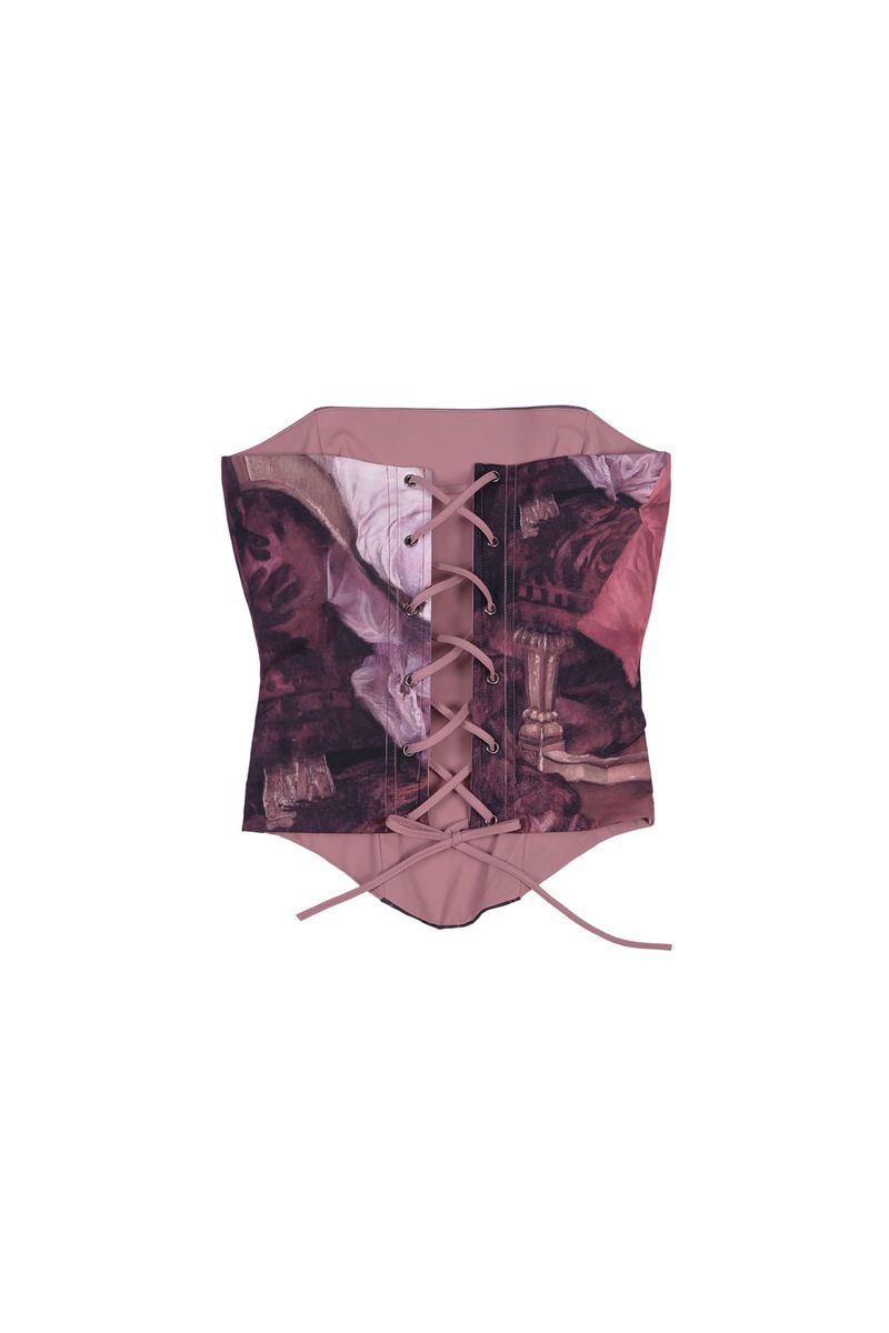 ROMANTIC PRINTED CORSET #MAUVE ROSE