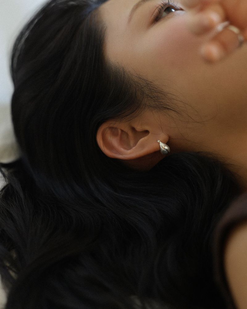 Puff puff earring (silver)
