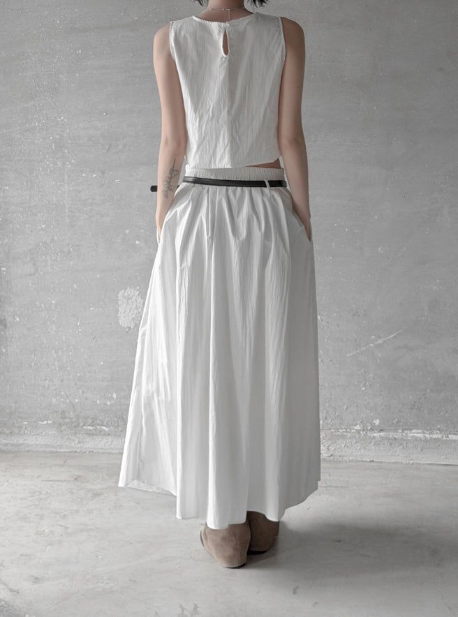 Cloud Nylon Belted Skirt