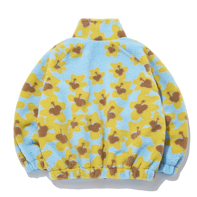 Flower Bear Fluffy Jacket_Sky Blue
