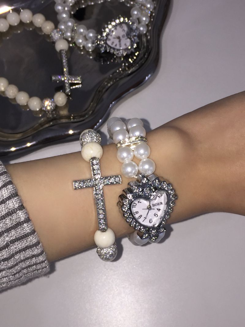 Crystal Cross Beads Bracelet