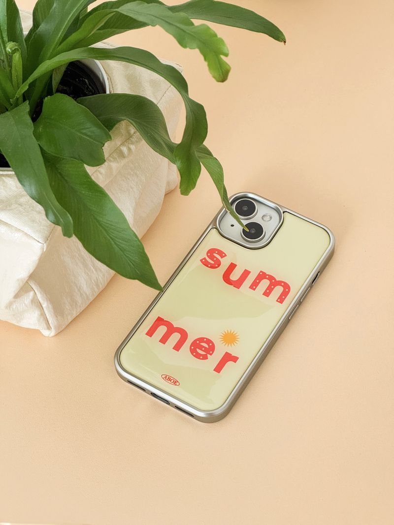 SUMMER LEMON ORANGE Silver Epoxy Case