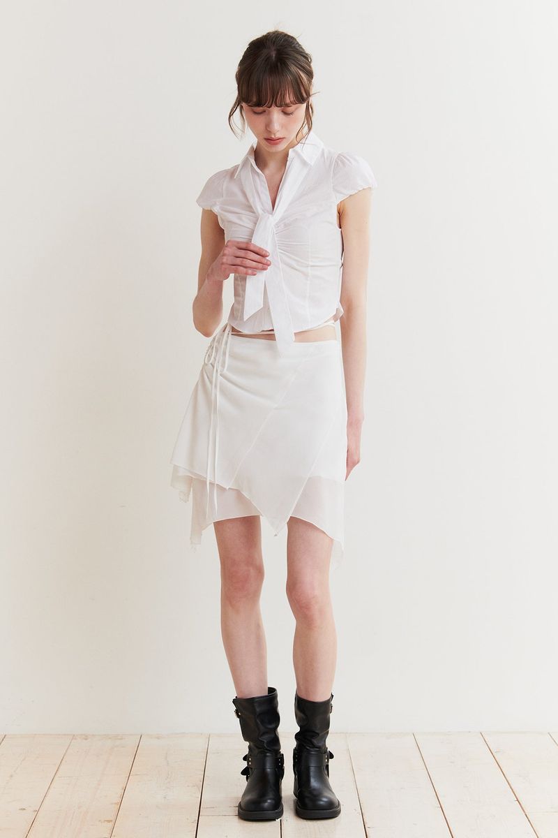 FAIRY MIDI SKIRT white