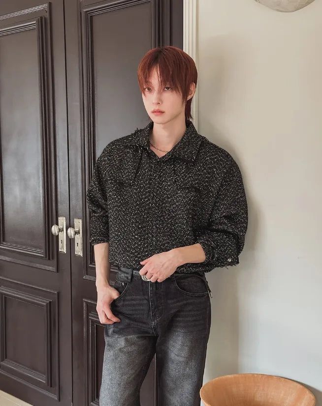 Ronent Tweed Wool Shirt Jacket