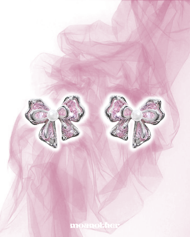[IDLE Minnie Pick!] Pink Ribbon Cubic Earring