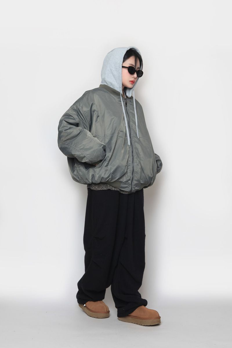 Hooded aerial jumper padding