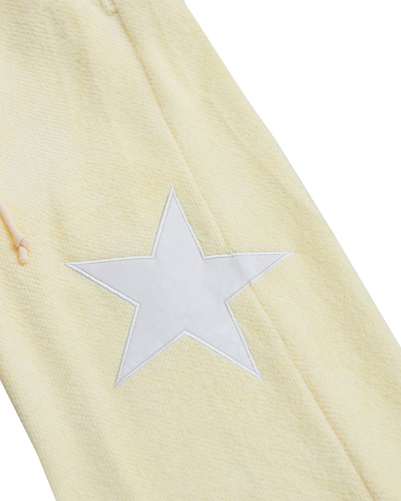 STAR patched pants / lemon