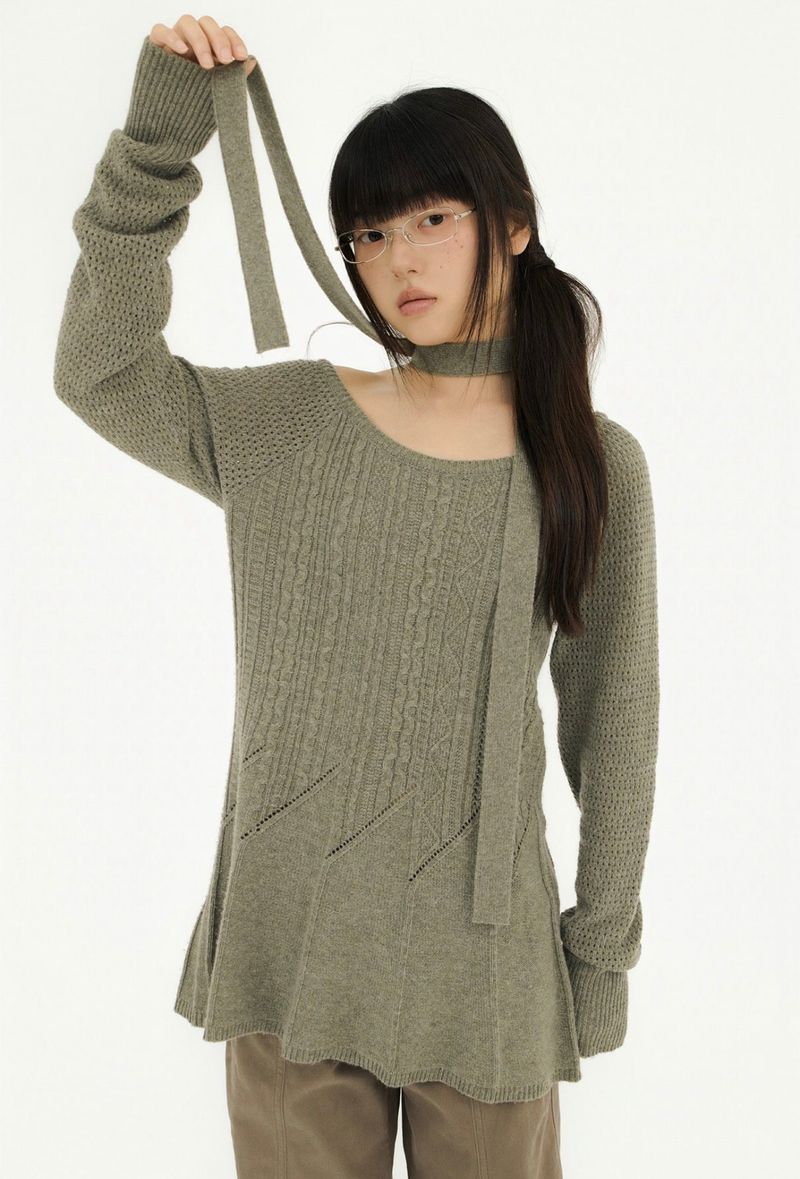 CABLE RECO KNIT OPS GREY