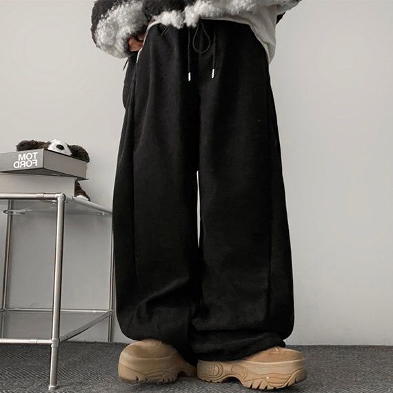 Poriside pin tuck napping corduroy wide pants [Long & short 2 short lengths!]