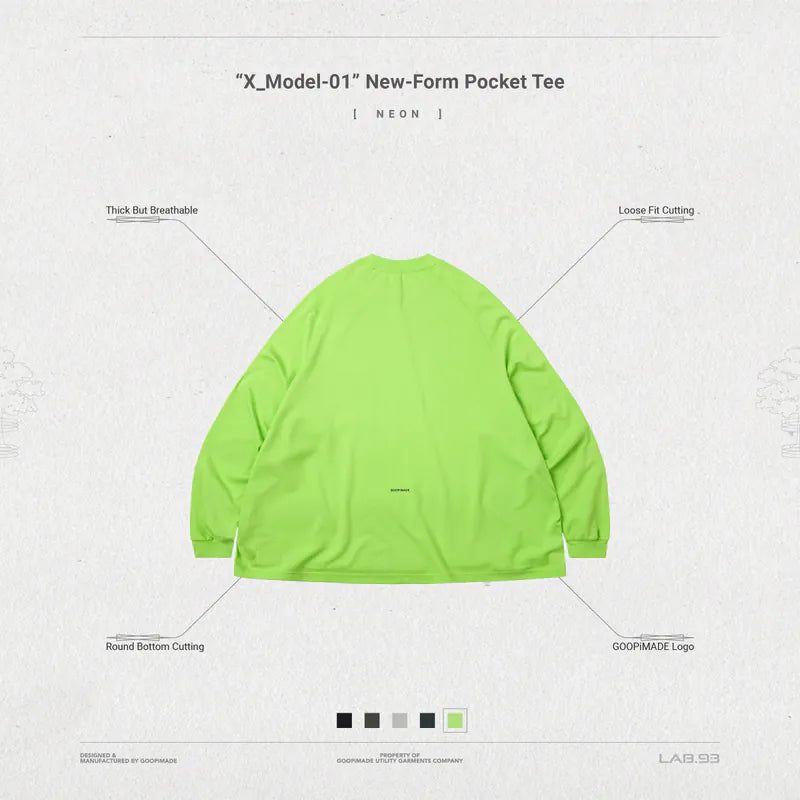 “X_Model-01” New-Form Pocket Tee