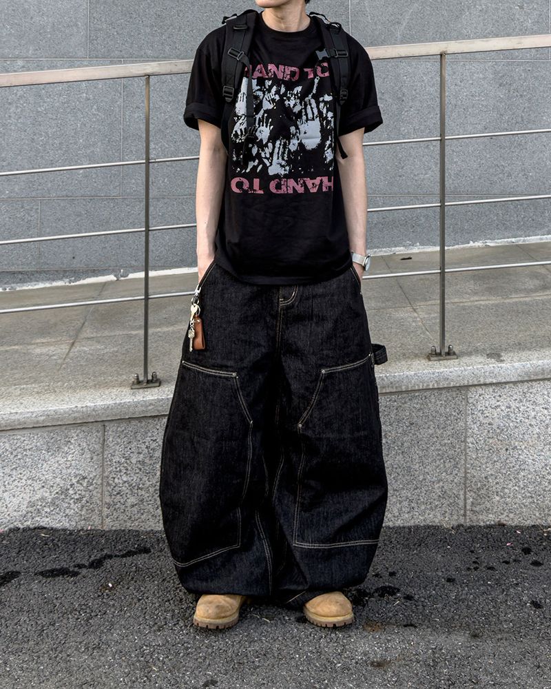 Touch Graphic Oversized Half T-Shirt