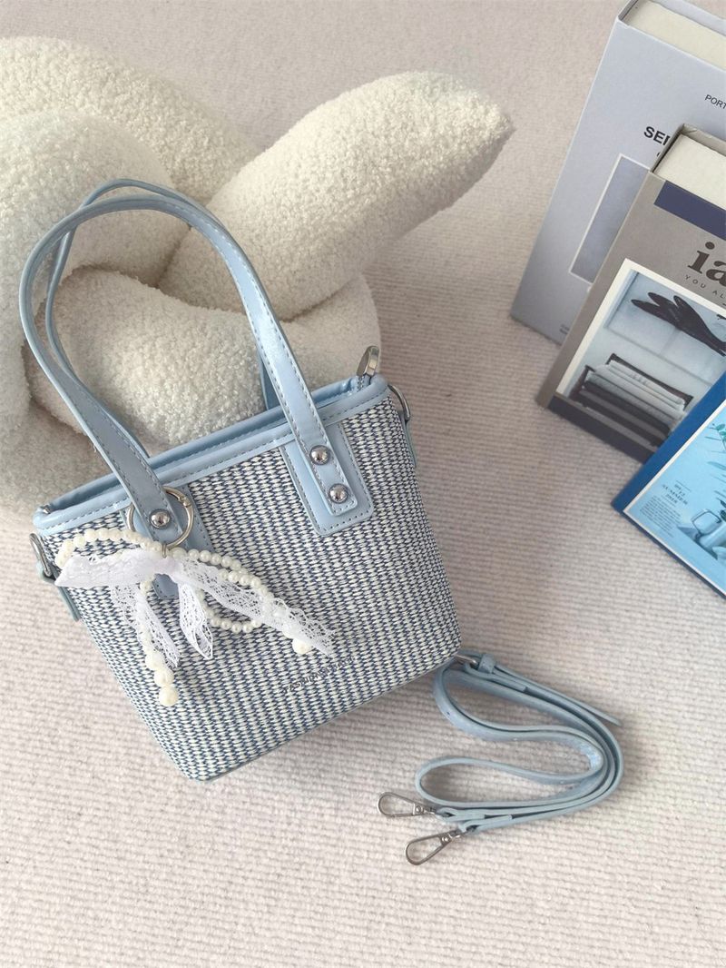 Vacation Straw Rattan Beach Holiday Bucket Bag
