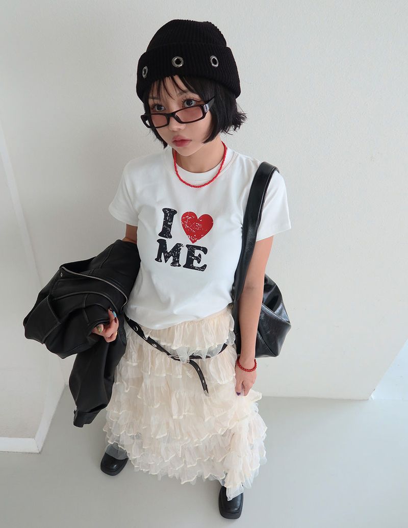 Delight-J（ディライトジェイ）の「ビンテージアイラブショートスリーブドTシャツ（トップス）」
