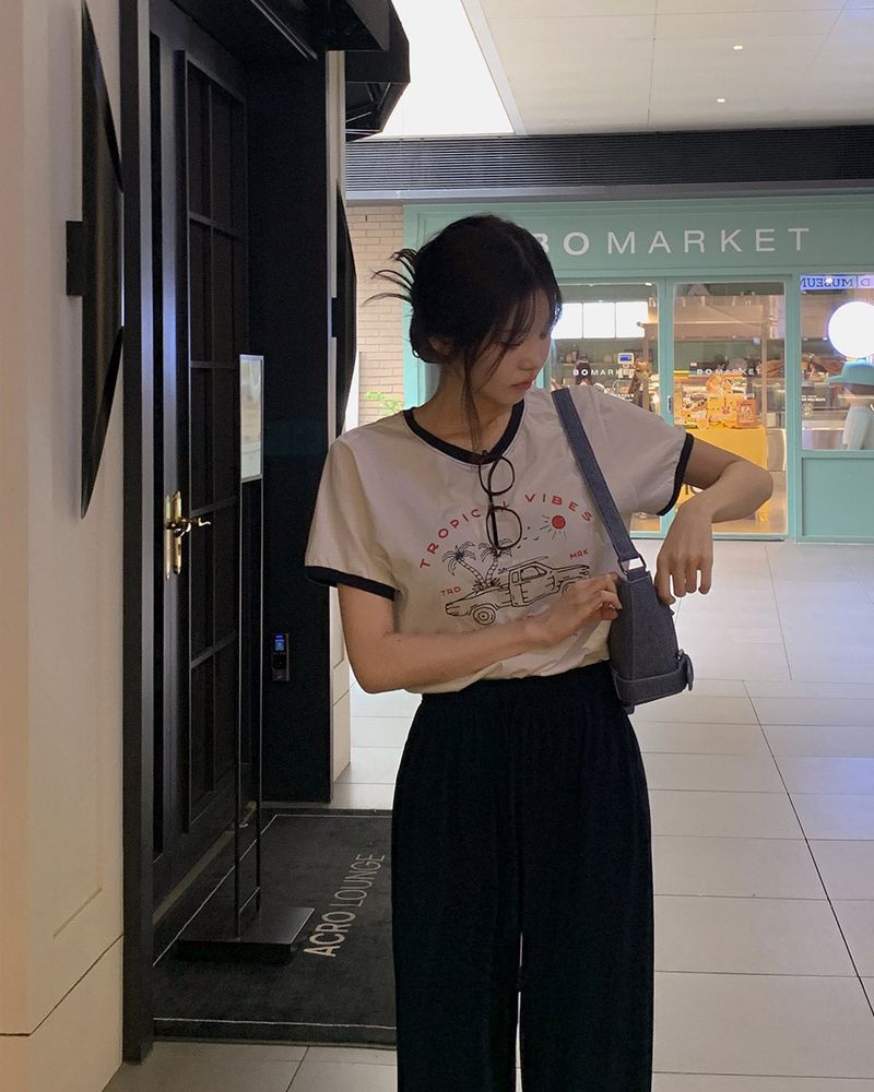Trow printed short-sleeved T-shirt