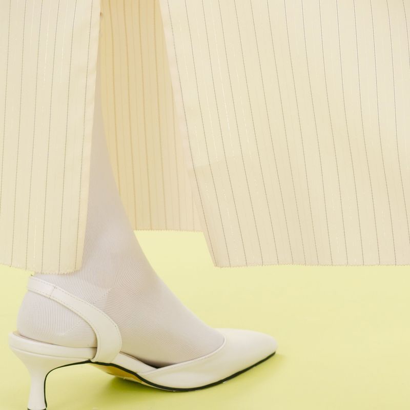 Rain stripe skirt (cream)
