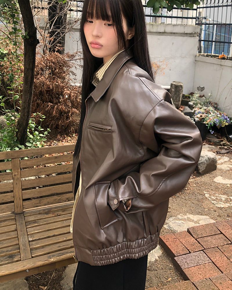 Kbon Oversized Leather Jumper