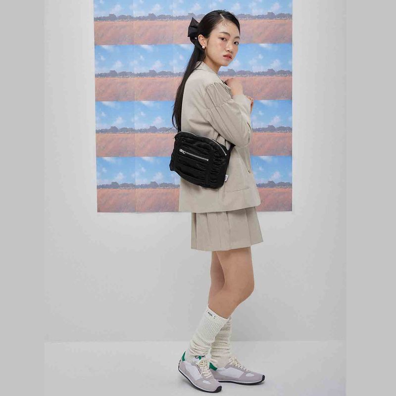 Luna shirring cross baga (black)