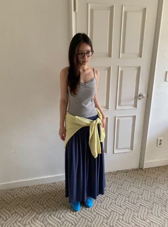 Basta Shirring Banding Long Skirt