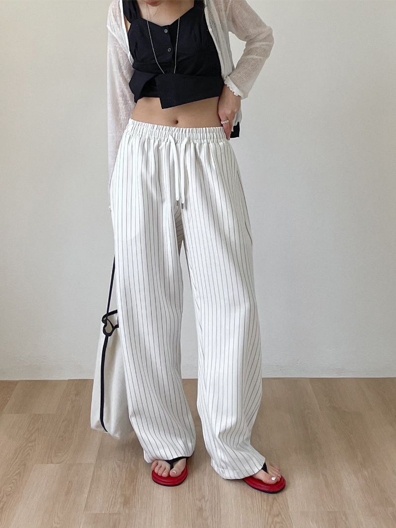 INCHANT ME(インチャントミー)の「Stool Stripe Banding Wide Pants(Pants)」
